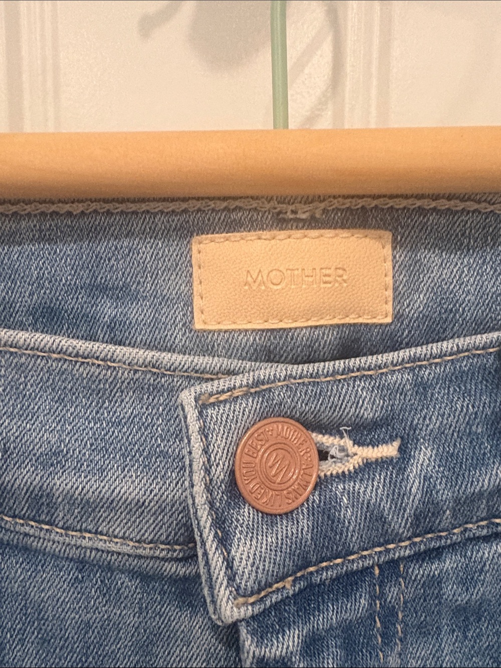 MOTHER Distressed High Rise Flare Jeans Raw Hem Light Wash - Picture 2 of 3